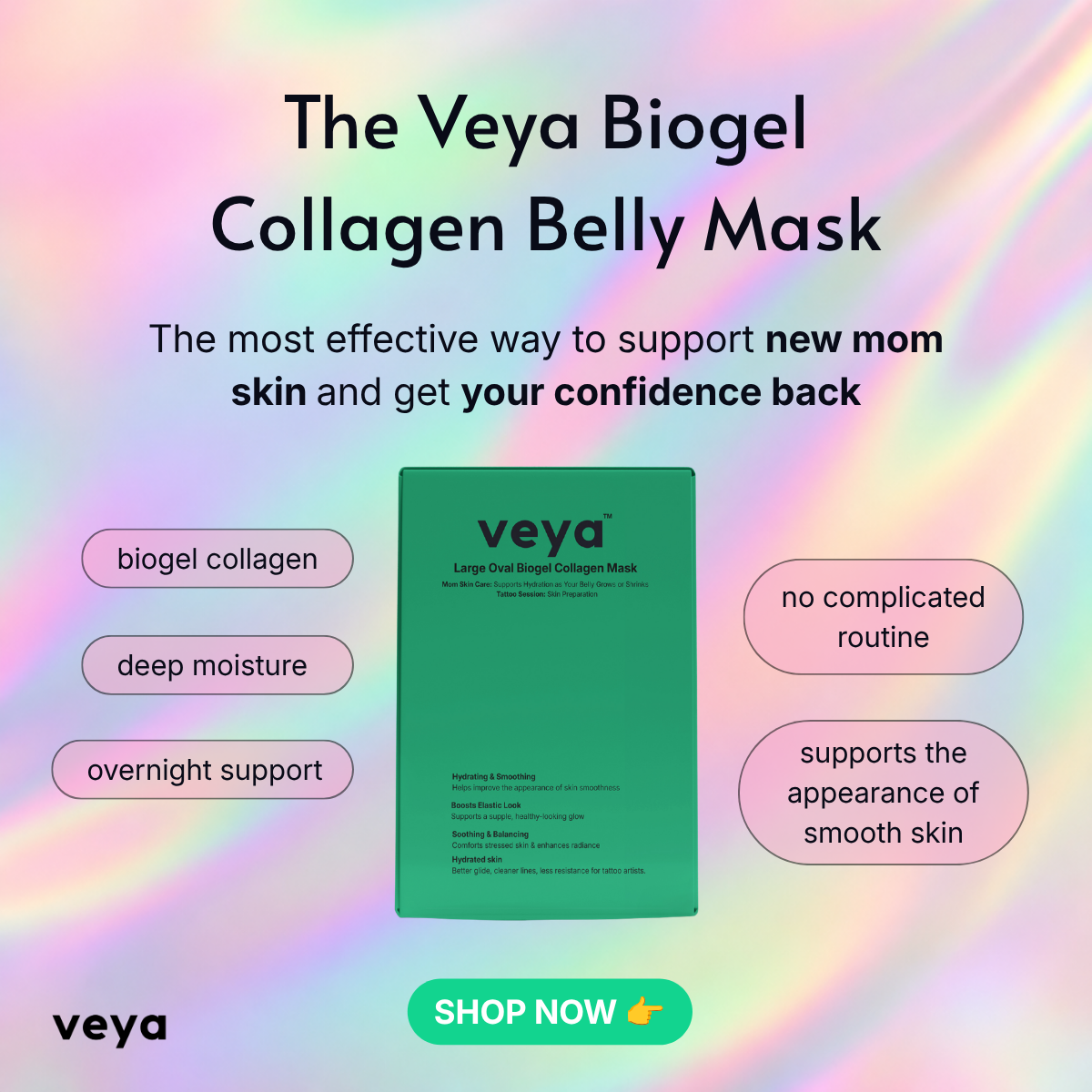 VEYA Collagen Belly Mask, moisture for dry belly skin after birth