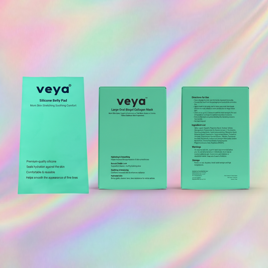 VEYA New Mama Set – Silicone Belly Pad and Biogel Collagen Belly Mask packaging